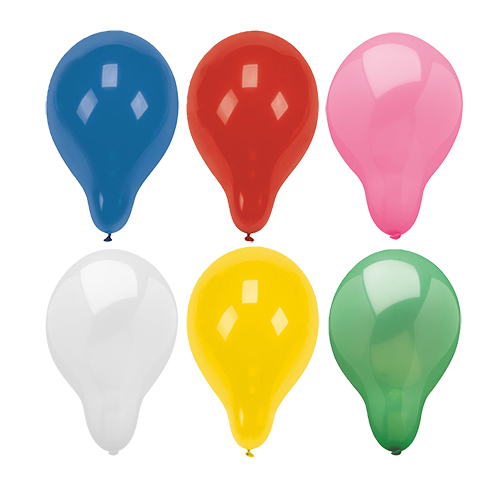 5 x 100 Luftballons rund Ø 25 cm farbig sortiert
