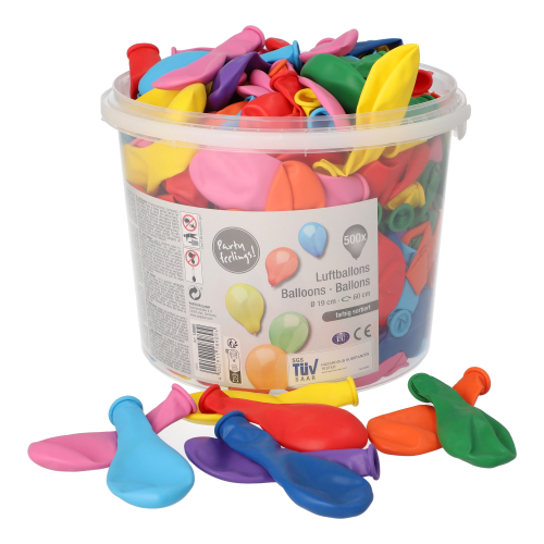 500 Luftballons Ø 19 cm farbig sortiert in Dose