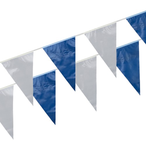 5 x Wimpelkette, Folie 10 m blau/weiss wetterfest