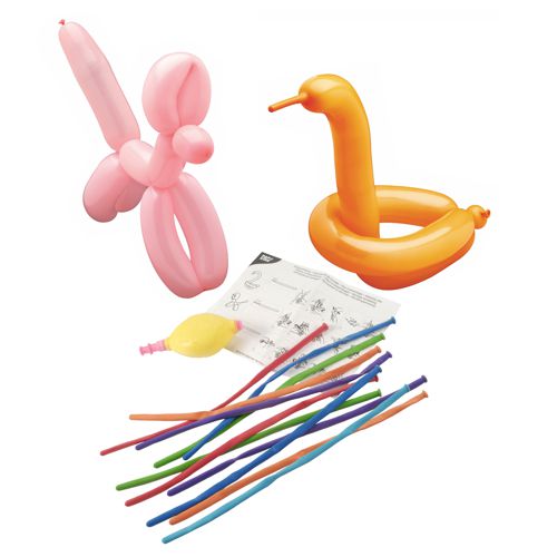 6 x 30 Modellierballons 115 cm farbig sortiert mit Pumpe und Aufbauanleitung