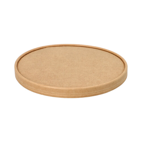 50 Deckel für Salatschalen, Pappe "pure" rund Ø 18,4 cm braun