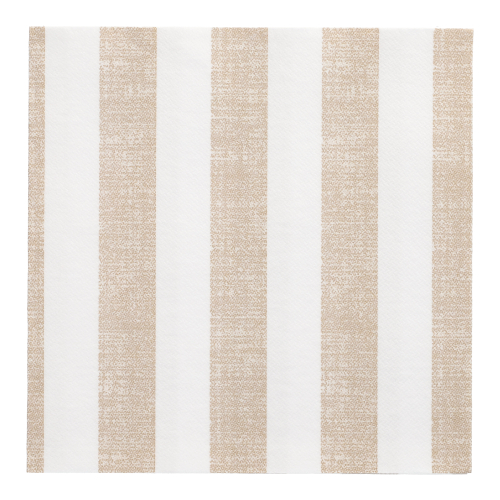 20 Servietten "ROYAL Collection" 1/4-Falz 40 cm x 40 cm sand "Lines"