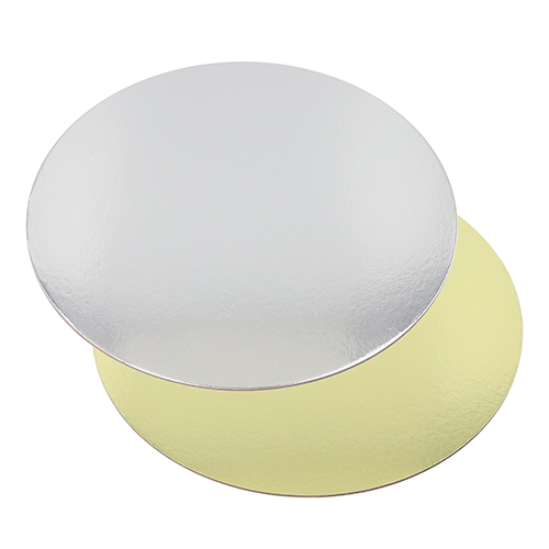 25 Tortenplatten rund Ø 30 cm · 0,3 cm gold/silber