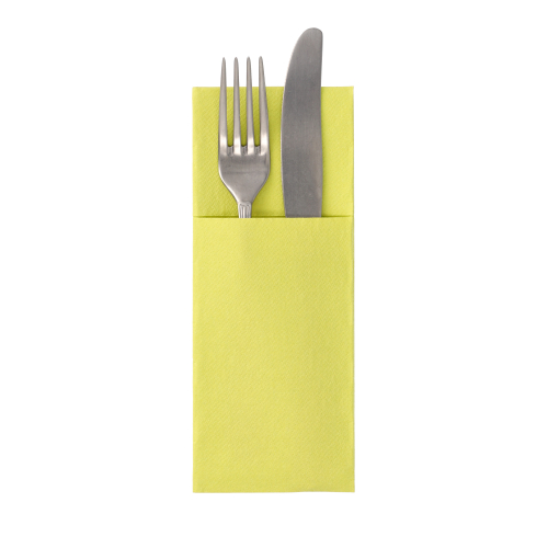 50 Servietten "ROYAL Collection" 40 cm x 30 cm limonengrün mit Besteckfalz