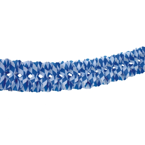 5 x Großraumgirlande, Papier Ø 16 cm · 10 m "Bayrisch Blau" schwer entflammbar