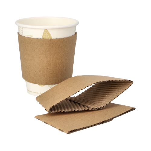 100 Banderolen für Heißgetränkebecher "pure" Ø 7,3 cm · 5,8 cm braun