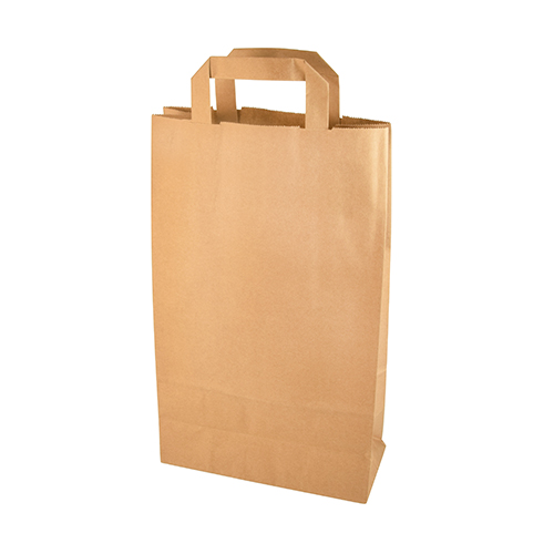 8 x 50 Tragetaschen, Papier 36 cm x 22 cm x 10 cm braun mit Tragegriff