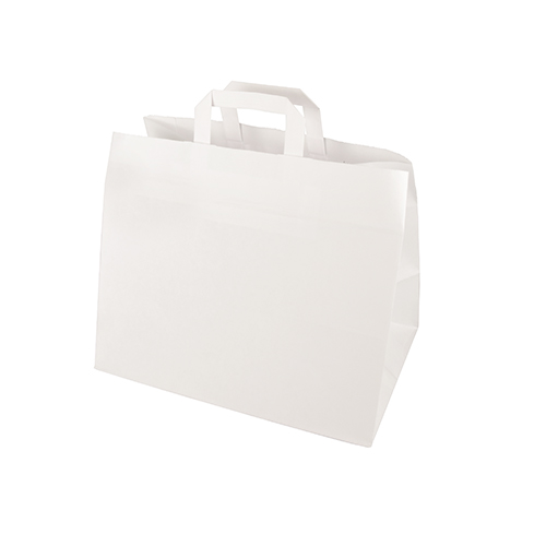 8 x 50 Tragetaschen, Papier 27 cm x 32 cm x 17 cm weiss mit Tragegriff