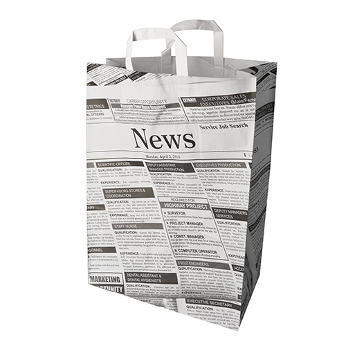 4 x 50 Tragetaschen, Papier 44 cm x 32 cm x 17 cm "Newsprint" mit Tragegriff