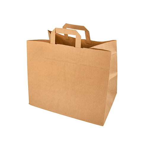8 x 50 Tragetaschen, Papier 27 cm x 32 cm x 21,5 cm braun mit Tragegriff
