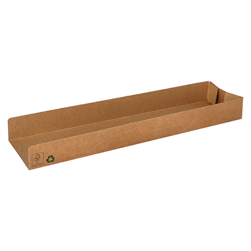 9 x 80 Snacktrays, Pappe "pure" 3 cm x 7,5 cm x 28,5 cm braun "100% Fair"
