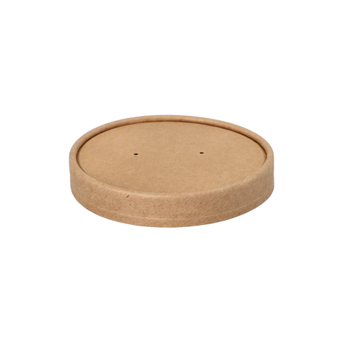 20 x 25 Deckel für Suppenbecher, Pappe rund Ø 9,8 cm · 1,6 cm braun