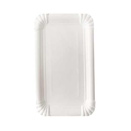 12 Teller, Pappe "pure" eckig 13 cm x 20 cm weiss