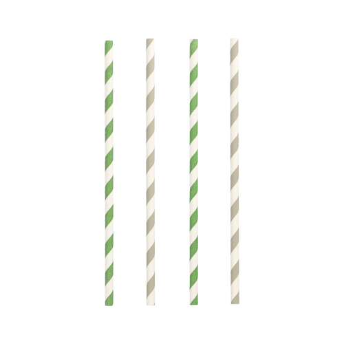 20 x 25 Trinkhalme, Papier Ø 6 mm · 20 cm farbig sortiert "Stripes"