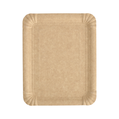 250 Teller, Pappe "pure" eckig 16,5 cm x 20 cm braun