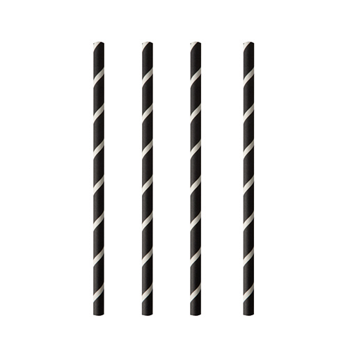 8 x 100 Shake-Halme, Papier Ø 8 mm · 20 cm schwarz/weiss "Stripes"