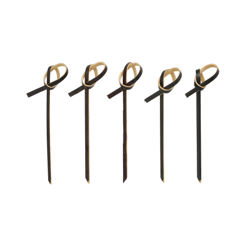 6 x 250 Fingerfood - Picker 6 cm schwarz "Knoten"