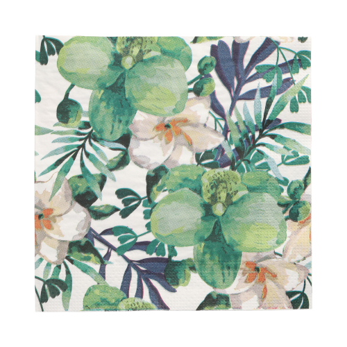 20 Servietten, 3-lagig 1/4-Falz 33 cm x 33 cm "Tropic"