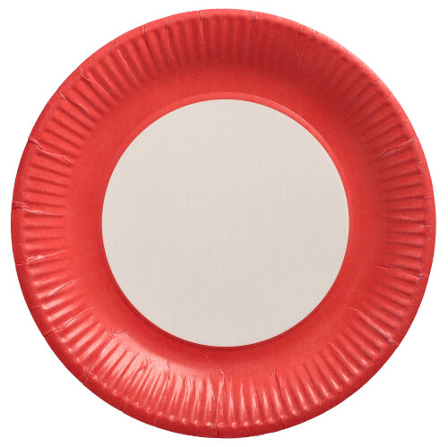 25 x 20 Teller, Pappe rund Ø 23 cm rot