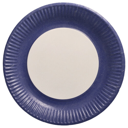 20 Teller, Pappe rund Ø 23 cm dunkelblau