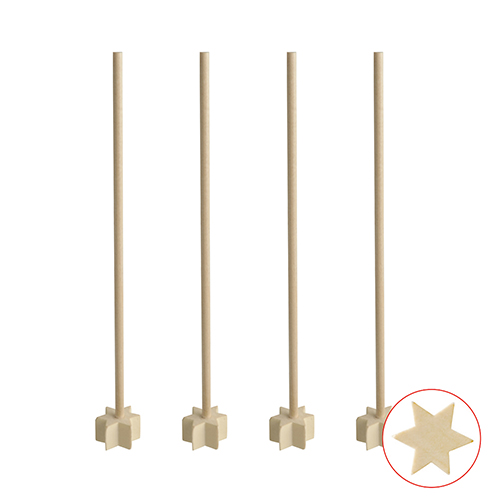 10 x 50 Cocktail-Stampfer, Holz "pure" 17 cm natur "Star"