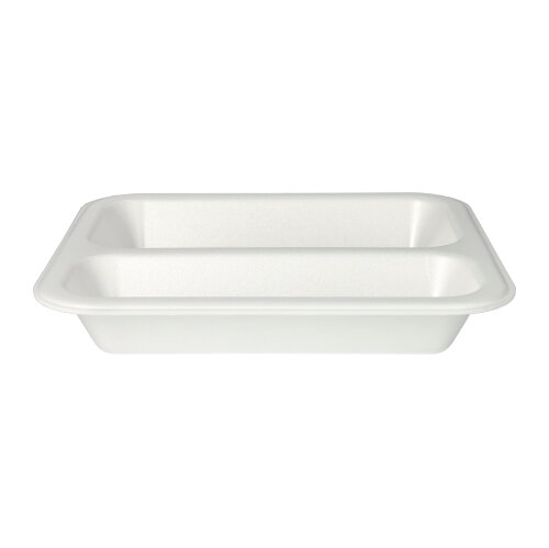 100 Siegelschalen, XPS 2-geteilt 975 ml 4,2 cm x 21,2 cm x 25 cm weiss laminiert
