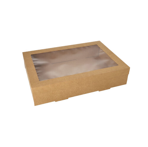 10 Transport- und Catering-Kartons, Pappe eckig 8 cm x 25,2 cm x 35,9 cm braun