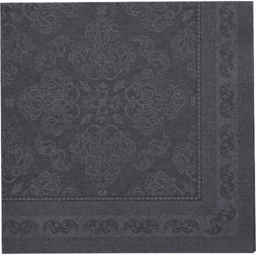 50 Servietten "ROYAL Collection" 1/4-Falz 40 cm x 40 cm schwarz "Arabesque"
