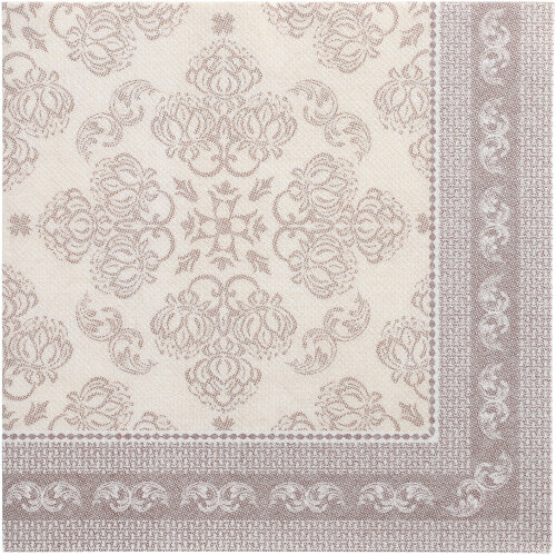 50 Servietten "ROYAL Collection" 1/4-Falz 40 cm x 40 cm mocca "Arabesque"