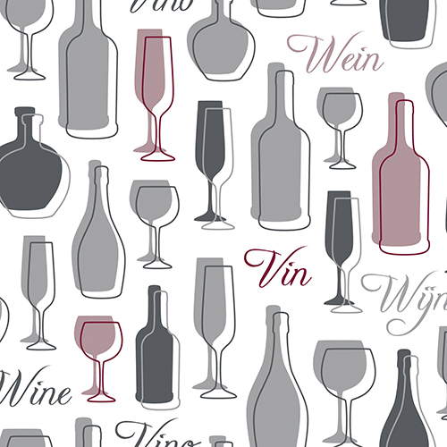 30 Servietten, 3-lagig 1/4-Falz 33 cm x 33 cm grau "Wine"