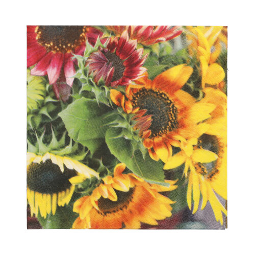 20 Servietten, 3-lagig 1/4-Falz 33 cm x 33 cm "Sunflower Bouquet"