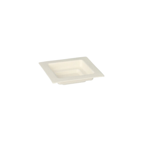 10 x 50 Fingerfood - Teller, Zuckerrohr "pure" eckig 1,5 cm x 7 cm x 7 cm weiss