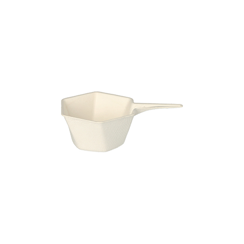 10 x 50 Fingerfood - Schalen Zuckerrohr "pure" 25 ml 3 cm x 9,5 cm x 6,3 cm weiss "Hexagon"