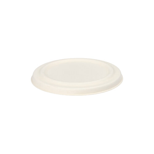 8 x 50 Deckel für Suppenbecher, Zuckerrohr "pure" rund Ø 10 cm weiss