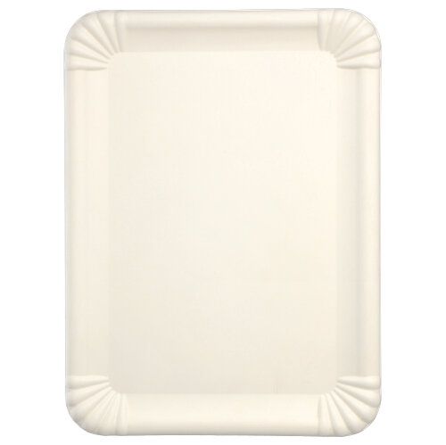 6 x 25 Servierplatten, Zuckerrohr "pure" eckig 26 cm x 35 cm weiss