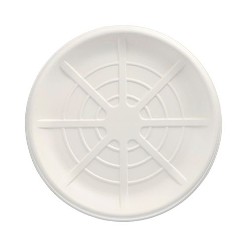 2 x 25 Servierplatten, Zuckerrohr "pure" rund Ø 35 cm weiss für Meeresfrüchte