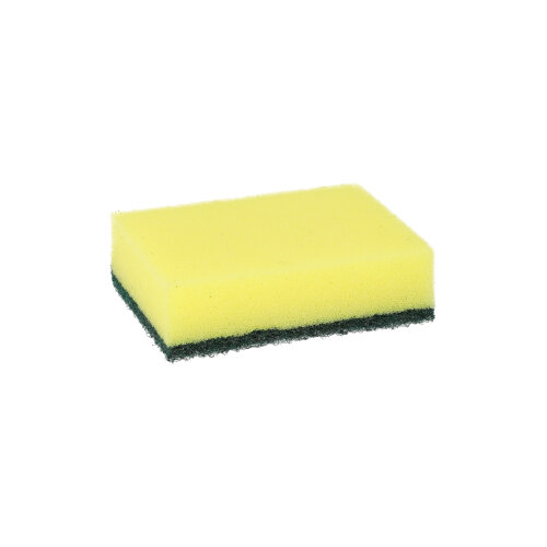 6 Topfreiniger, Schwamm eckig 2,6 cm x 9 cm x 6,6 cm gelb/grün , kratzend