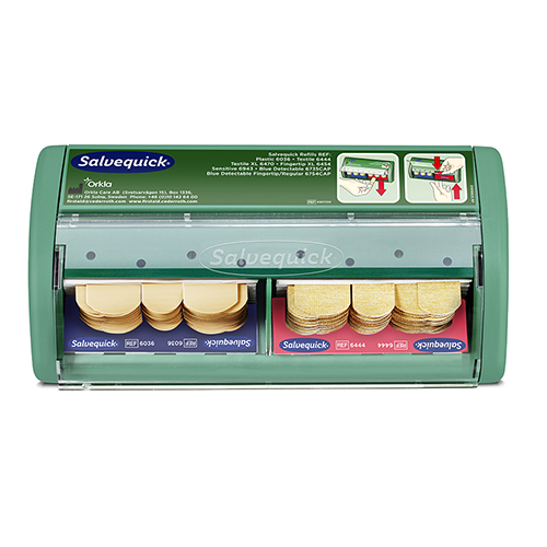 20 x "Cederroth" Salvequick, Pflasterspender 11,4 cm x 22,6 cm x 5,4 cm grün