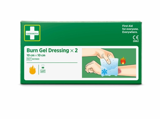 24 x 2 "Cederroth" Burn Gel Dressing Verband 10 cm x 10 cm