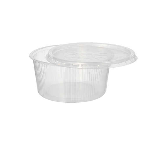 50 Verpackungsbecher mit Deckel, PP rund 250 ml Ø 10,5 cm · 5,1 cm transparent