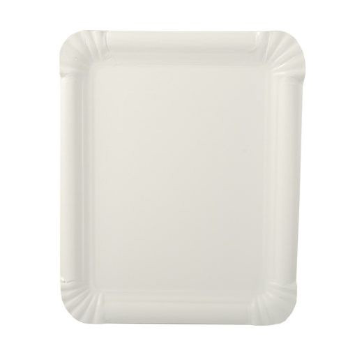 250 Teller, Pappe [ff] eckig 16,5 cm x 20 cm weiss