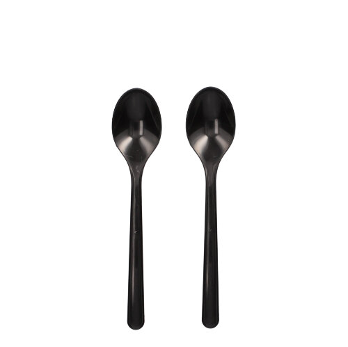 50 "Circulware" Mehrweg-Kaffeelöffel PP-MF 13 cm schwarz extra stabil