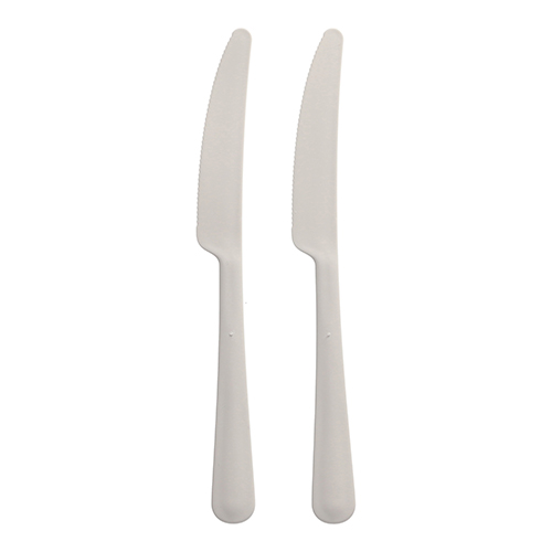 6 x 200 "Circulware" Mehrweg-Messer PP-MF 19,7 cm weiss "Gaia" extra stabil, in Spenderbox