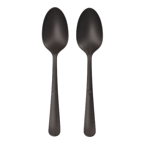 6 x 100 "Circulware" Mehrweg-Löffel PP-MF 19 cm schwarz "Gaia" extra stabil, in Spenderbox