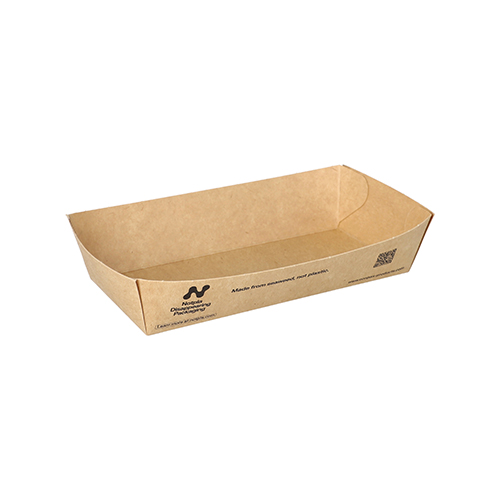 6 x 90 Snacktrays, Pappe "NOTPLA" 3,5 cm x 7 cm x 15 cm braun
