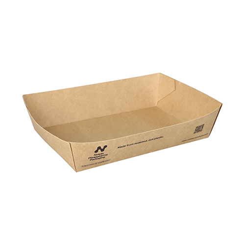 6 x 80 Snacktrays, Pappe "NOTPLA" 4 cm x 11 cm x 16 cm braun