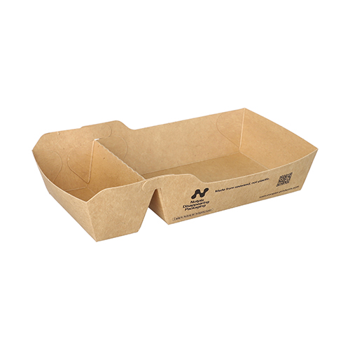 6 x 80 Snacktrays, Pappe "NOTPLA" 3,5 cm x 8,5 cm x 16,5 cm braun