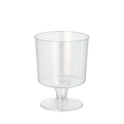 54 x 10 Trinkbecher PS 0,17 l Ø 6,6 cm · 8,6 cm glasklar mit Fuß