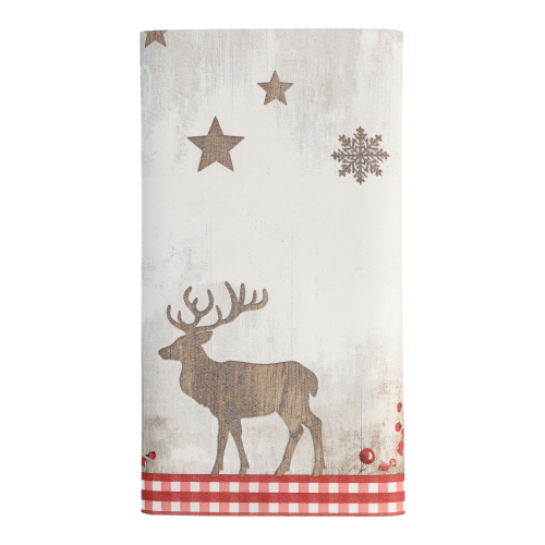 5 x Tischdecke, stoffähnlich, Airlaid 120 cm x 180 cm "X-Mas Deer"