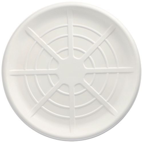 20 x 3 Servierplatten, Zuckerrohr "pure" rund Ø 47 cm weiss für Meeresfrüchte